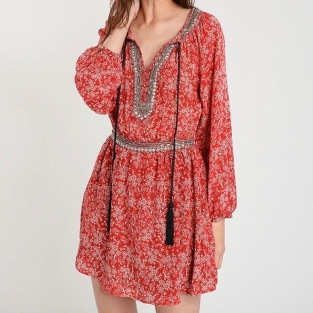 THE KOOPLES Sunrise Embellished‎ Bohemian Mini Dress Sz 2